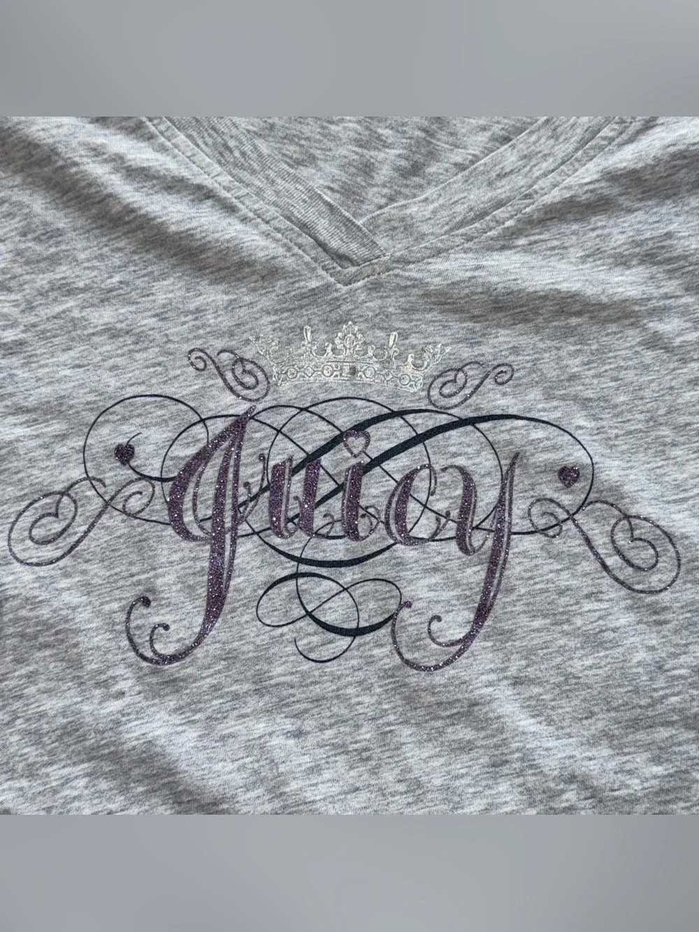 Sparkly gray & purple Juicy Couture tee - Picture 5 of 7